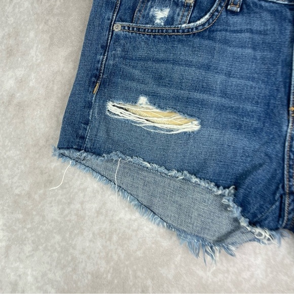 Rag & Bone Johny Distressed Cut Off Denim Shorts In Blue Women's Size 27 - Picture 7 of 7